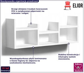 Biała minimalistyczna nadstawka na biurko - Lorea 3X