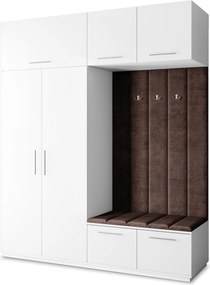Masseno Garderoba REMA 200/240/60 cm Nowoczesna Szafa do Przedpokoju Biała, MONOLITH 29 (Brązowy)