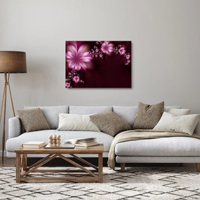 Obraz na szkle abstrakcji - kwiaty (70x50 cm)