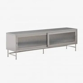Szafka Rtv Paoline 180x40 Cm Ze Stali I Szkła Chrome - Sklum