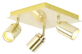 Nowoczesny reflektor łazienkowy mosiężny kwadratowy 3-światła IP44 - Ducha