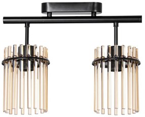 Żyrandol natynkowy 2xE27/60W/230V czarny/beżowy