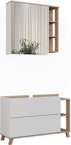 Zestaw mebli łazienkowych sonoma/biały 100x35x65 karen
