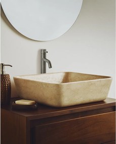 Beżowa kamienna umywalka 40x40 cm Darnen – Kave Home