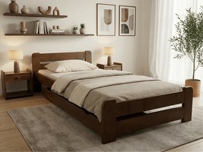 Łóżko Laura 90 x 200 cm, dąb Stelaż: Ze stelażem listwowym rolowanym, Materac: Materac Sommera