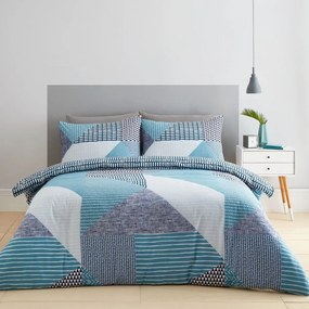 Zielononiebieska pościel dwuosobowa 230x220 cm Larsson Geo – Catherine Lansfield