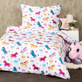 4Home Dziecięca pościel bawełniana Unicorn, 140 x 200 cm, 70 x 90 cm