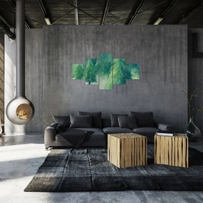 Obraz - Malowane drzewa iglaste (125x70 cm)