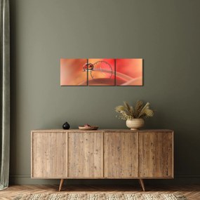Obraz kwiecistej kropli rosy (z zegarem) (90x30 cm)