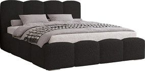 Łóżko sypialniane 140x200 cm Zenna - pojemnik, stelaż, boucle - czarny (Lambi 13)