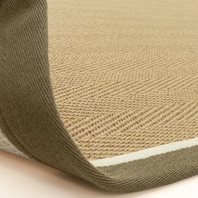 Dywan z juty dwustronny/tkany ręcznie w kolorze khaki/w naturalnym kolorze 240x340 cm Bordo Herringbone Khaki – Asiatic Carpets