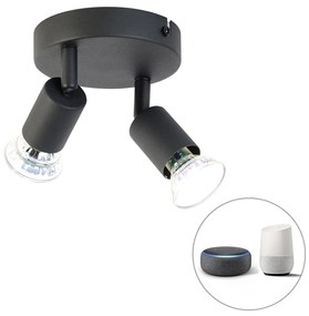 Inteligentny Reflektorek / Spot / Spotow czarny, regulowany, okrągły, w tym 2 WiFi GU10 - Jeany Nowoczesny Oswietlenie wewnetrzne