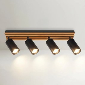 Brilagi - Oprawa punktowa SELE WOOD 4xGU10/30W/230V czarna/drewniana