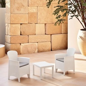 I.P.A.E-Progarden Zestaw ogrodowy AKITA, 3-częściowy, biała