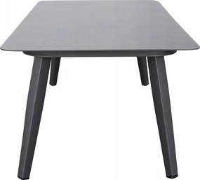Stolik ogrodowy aluminiowy antracyt 120x60x43 cm lekki wytrzymały tarasowy
