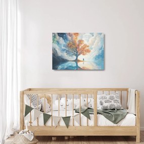 Obraz na szkle – Drzewo życia i miłości (70x50 cm)