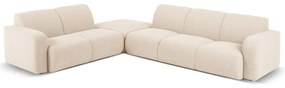 Beżowy narożnik z materiału bouclé (lewostronny) Molino – Micadoni Home