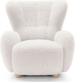 Biały fotel uszak boucle do pokoju F2-Z88