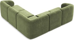 Zielony narożnik z tkaniny szenilowej Lani – Makamii