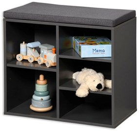 Kesper 15913 Szafka na buty z siedziskiem, szara,51,5 x 48 x 29,5 cm