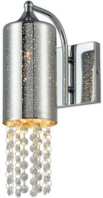 Srebrny kinkiet z kryształkami w stylu glamour - N61-Kavis