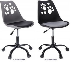 Szaro-czarne krzesło obrotowe do komputera D9-D64
