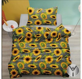 PrzytulneMieszkanie.pl PrzytulneMieszkanie.pl Pościel bawełniana SUNFLOWER szara Rozmiar pościeli: 70 x 90 cm | 140 x 200 cm