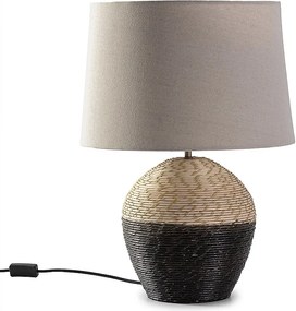 Lampa stołowa Oyuki z wikliny naturalnej, średnica 40,5 cm.