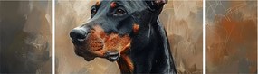 Obraz - Portret Dobrmana (170x50 cm)