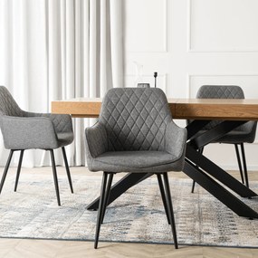 Krzesło Tapicerowane do Jadalni BRESSO 2 Szare Nowoczesne Loft