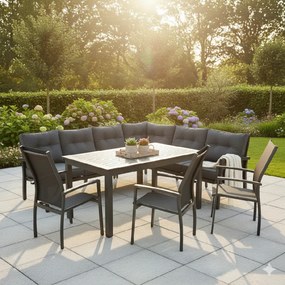 Doppler Picaso Expert antracyt - ogrodowy/gastro aluminiowy zestaw 2+1