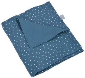 Niebieski muślinowy koc dziecięcy 75x75 cm – Bébé Douceur
