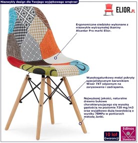Komplet kolorowych krzeseł patchwork 4 szt. D0-Z77