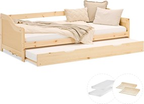 Łóżko drewniane 90x200 cm naturalne