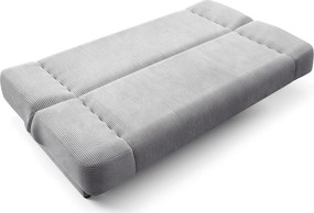 Sofa z Funkcją Spania PIANO Rozkładana Wersalka Dwuosobowa Szara Sztruksowa Nowoczesna do Salonu