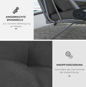 Poduszka Outsunny do huśtawki ogrodowej 170 x 100 x 8 cm, Ciemnoszary