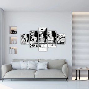 Obraz - Praca zespołowa, jazda na rowerze (125x70 cm)