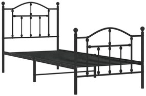 Czarne Metalowe Łóżko Pojedyncze 90X200 Cm F5-H57