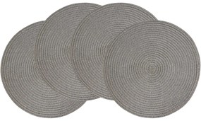 Altom Podkładka Straw srebrny, śr. 38 cm, zestaw 4 szt.