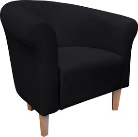Fotel Milo tkanina Mikrofaza stylowy fotel do salonu i sypialni : Kolor nogi - Drewno, Kolor tkaniny - 18 MIKROFAZA, Wysokość nogi - 15 cm