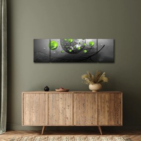 Obraz zielonych abstrakcyjnych kul (170x50 cm)