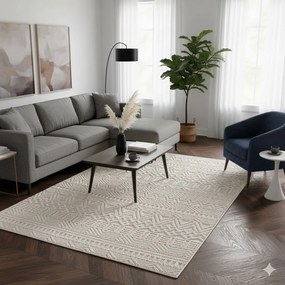 Dywan nowoczesny 3D Helix boho kremowy 80 cm x 150 cm