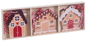 Drewniane ozdoby świąteczne zestaw 6 szt. 7 cm Ginger House – Casa Selección