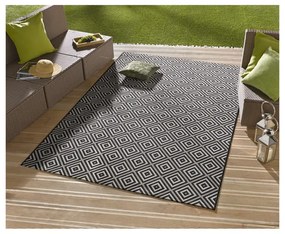 Czarno-biały dywan odpowiedni na zewnątrz NORTHRUGS Karo, 140x200 cm