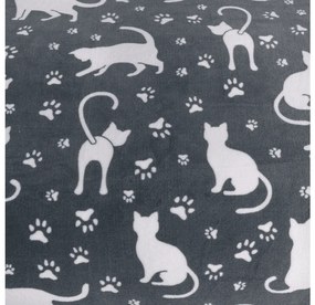 PrzytulneMieszkanie.pl PrzytulneMieszkanie.pl Pościel z mikropluszu BIAŁE KOTY szare Rozmiar pościeli: 2 szt 70 x 90 cm | 200 x 220 cm