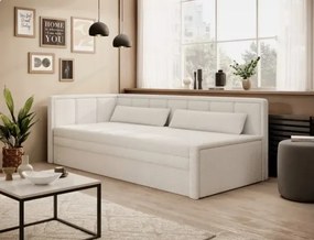 Sofa rozkładana z funkcją spania FULGEO kremowa lewa ELTAP