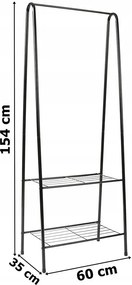 Minimalistyczny czarny wieszak na ubrania G4-G30