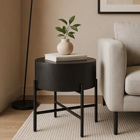 Stolik Kawowy CEVES 39,5 cm Czarny Nowoczesny Loft