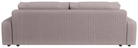 Jasnoróżowa sztruksowa rozkładana sofa ze schowkiem 234 cm Sara – Ropez