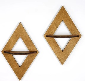 Półka ścienna – 38 x 23 x 10 cm – Orzech – Sklejka